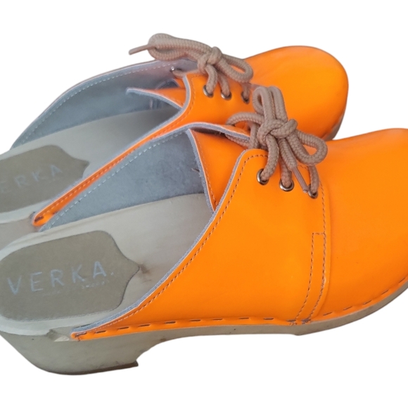 Verka Swedish Neon Orange Women's Clogs Sz 39 US 8-8.5 - Picture 7 of 16